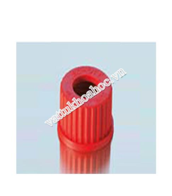 Nắp vặn GL 32 nhựa PBT đỏ, có lỗ DURAN